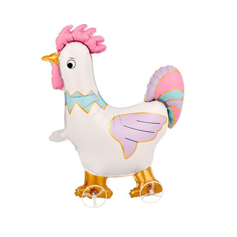 4D Cartoon Foil Balloons Elephant Stand Walking Balloon With Wheel For Kids Birthday Party Decoration Baby Shower