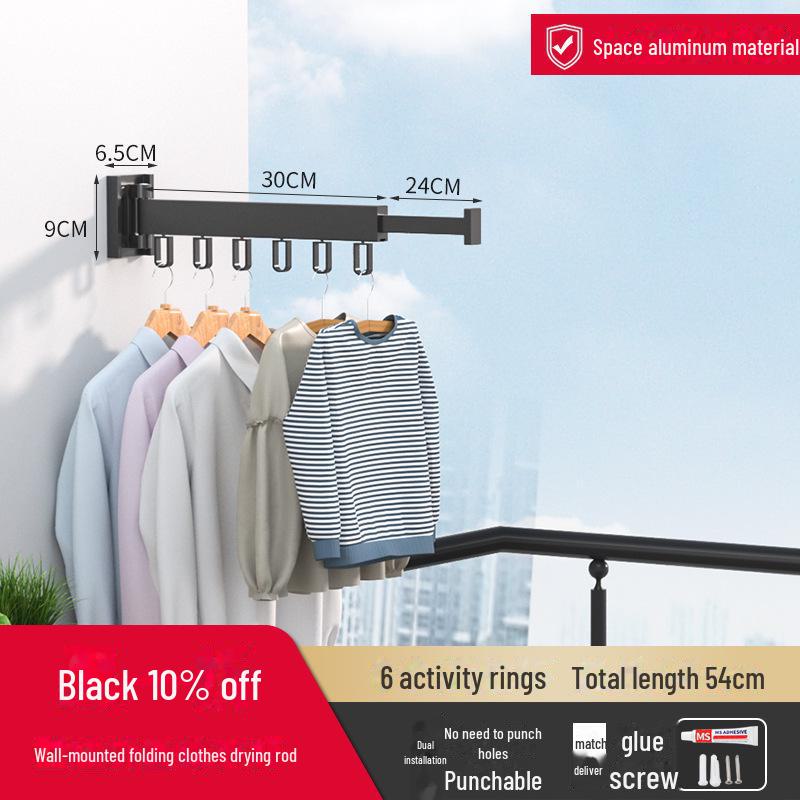 Suport de uscare pentru rufe telescopic, montat pe perete, pentru pervazuri și pervazuri, pentru interior/exterior