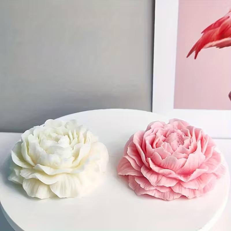 1/2/4 Stück Pfingstrosen-Blumen-Silikonform DIY Backen Kuchen Kerze Schokolade Seife Handwerk für Küche Dessert Handgemachte Werkzeuge Zubehör