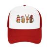 Gothic Merry Christmas Beers Santa Camping Mesh Baseball Caps Women  Printing FeUnisex Beach Dad Hat Snapback Cap