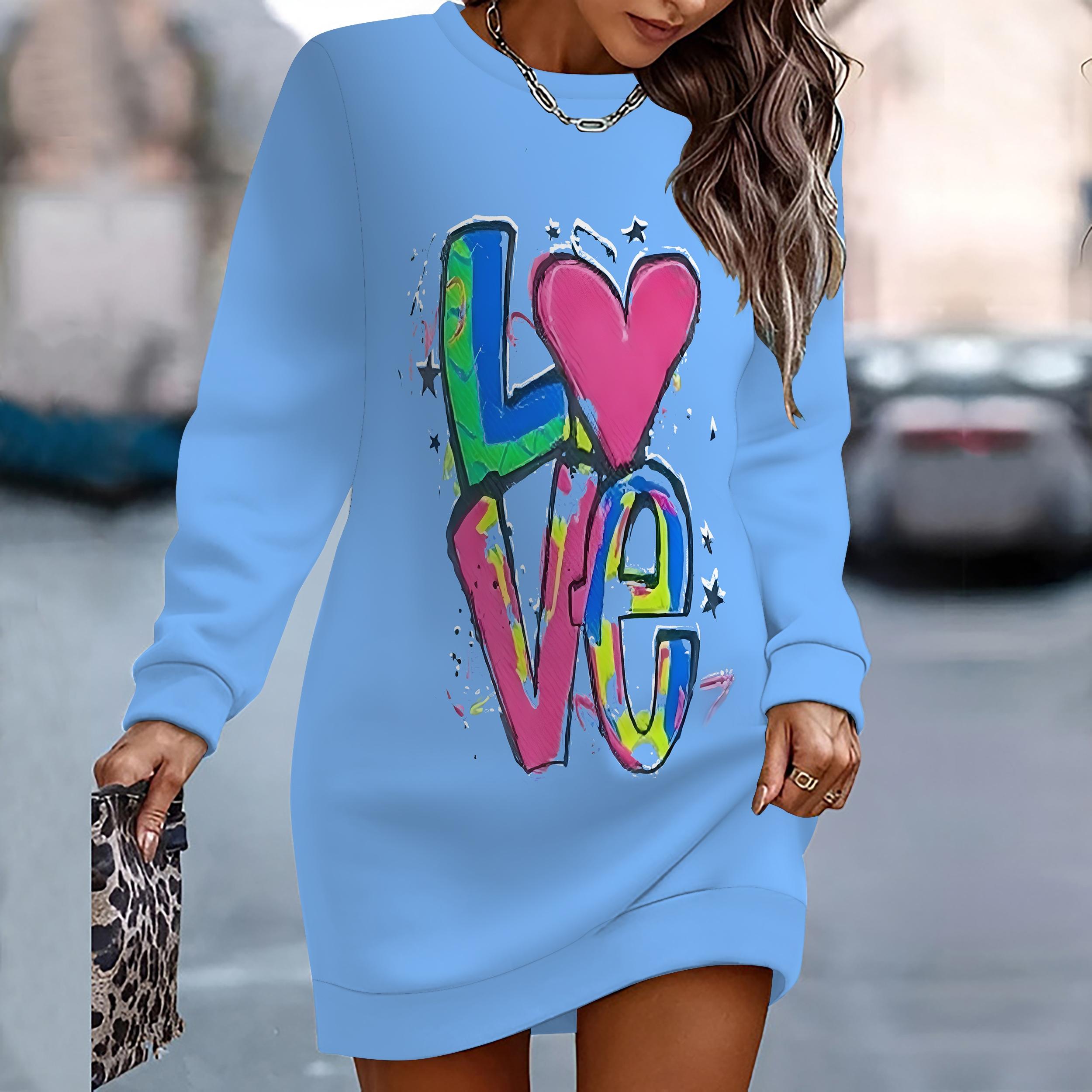 Женское элегантное, модное, трендовое и повседневное худи, 3D-принт символа сердца, трехмерный крой, женское длинное худи, подарок на День святого Валентина XXL синий