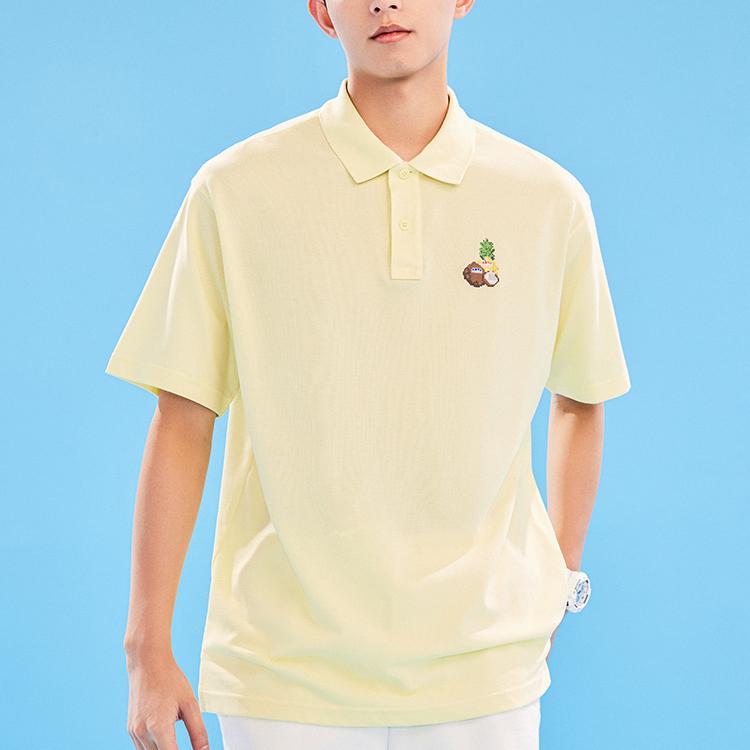Anta Lifestyle Series Printed Letter Pullover Polo Shirt Unisex Polo Shirts Coconut-Green 152328150-1