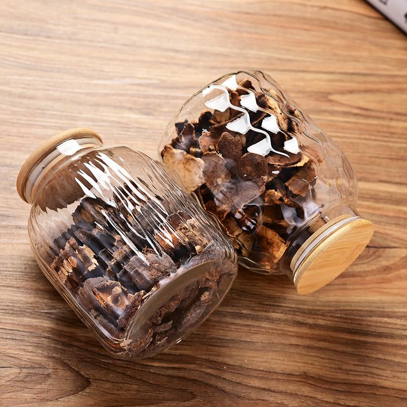 Tangerine Peel Storage Tank Household Large-diameter Round Transparent Glass Storage Tank Thickened Grain Storage Tank