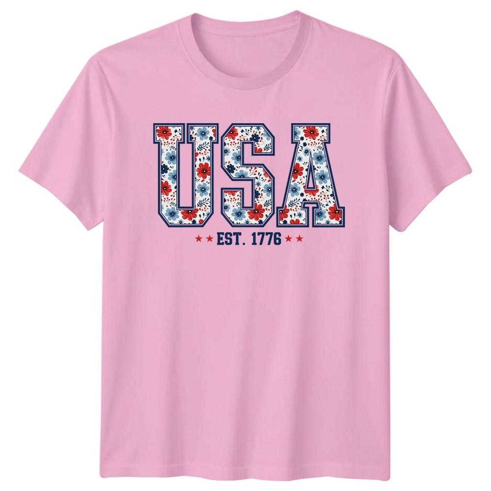 USA EST 1776 American History Patriotism Unisexs Unisexs Graphic Tee Shirt