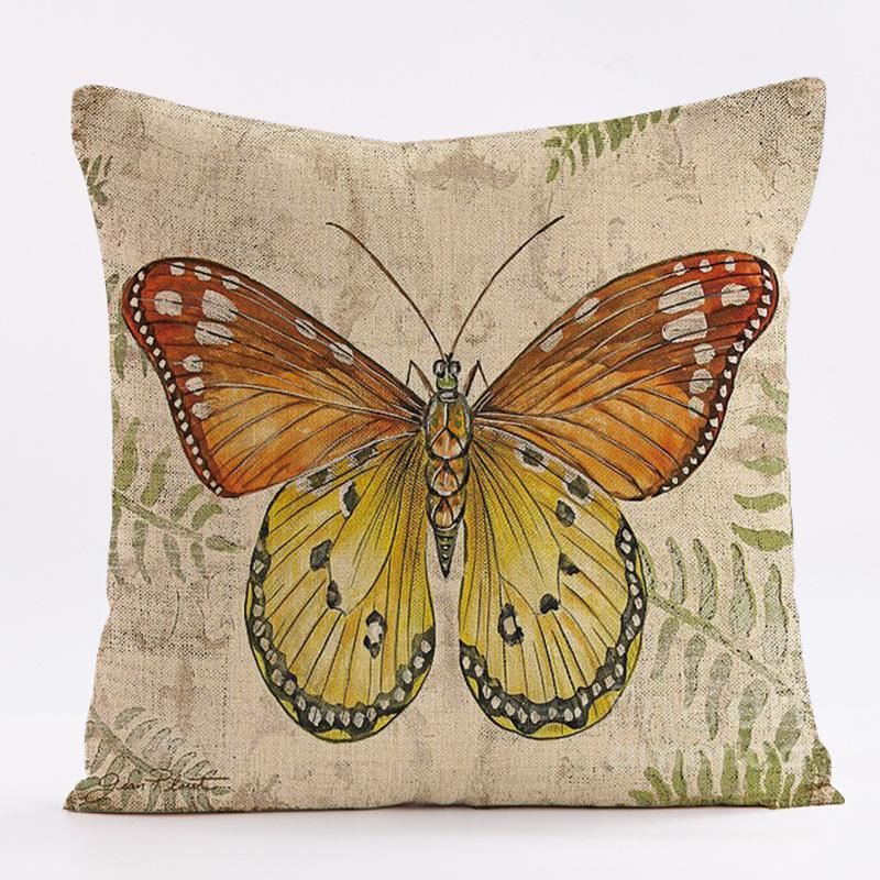 Retro Butterfly Pattern Throw Pillow Cover With Short Plush Print For Living Room Sofa Decoration Cushion Cover Pillow Covers