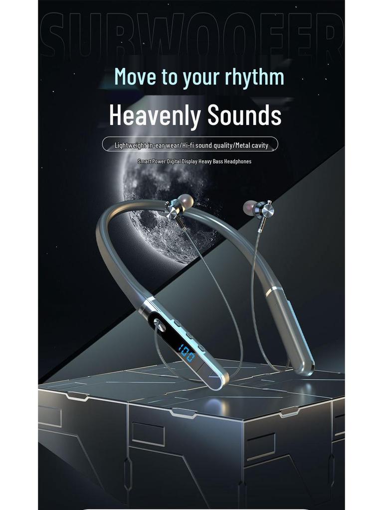 Neckband Bluetooth Headphones with Long Battery Life, Large Volume, Compatible with Apple, Huawei, and Android Devices