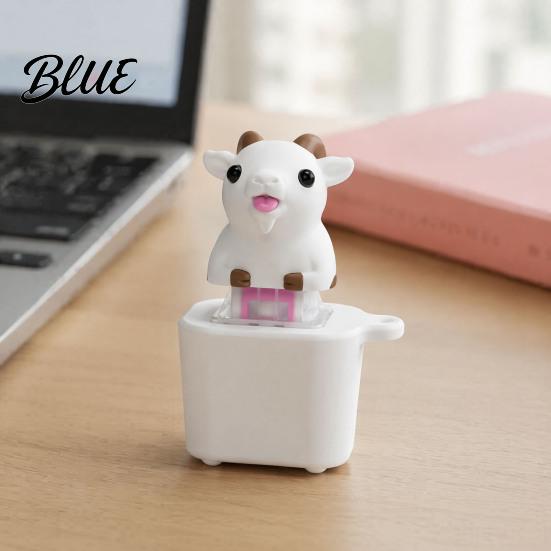 Animal Keyring Accessory 1/2Pcs Goat Keyboard Fidget Toy with Sound Rechargeable Sheep Finger Clicker Pocket Sized Tool Toy Push Button Decompression