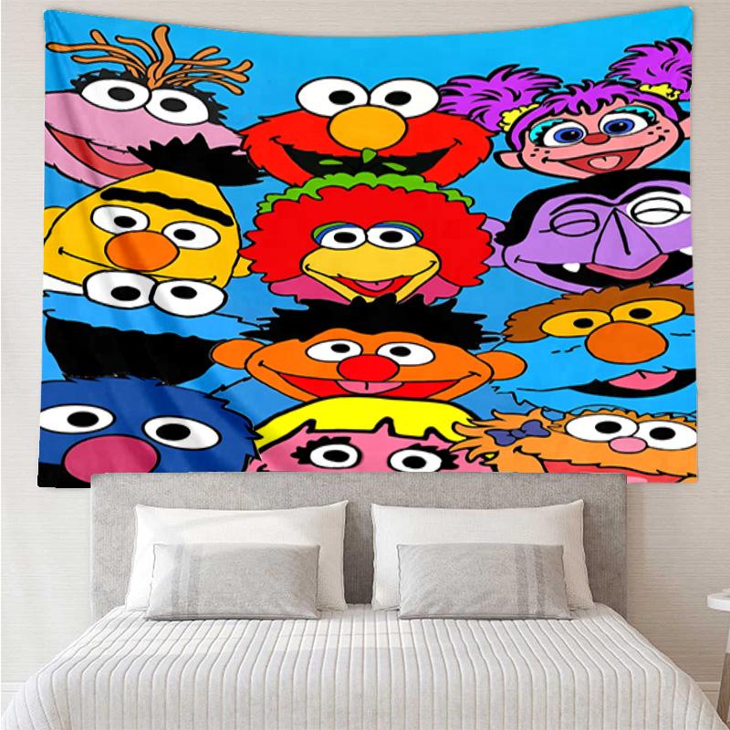 Se-same Characters Tapestry, Unique Design Tapestry, Wall Decor for Bedroom,Livingroom, Playroom,Heartwarming Fan Holiday Gifts