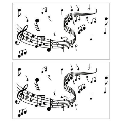 2 Stück Haushalts-Musiknoten-Tapetenaufkleber DIY Wandaufkleber zur Heimdekoration