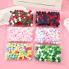 100pcs/set Colorful Plush Poms Ball Applique Make Hairband Scarf Mittens Crafts