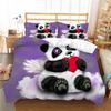 3D Panda Printed Pillowcase and Quilt Cover Household Bedding Set Bedroom Comfortable Bedding