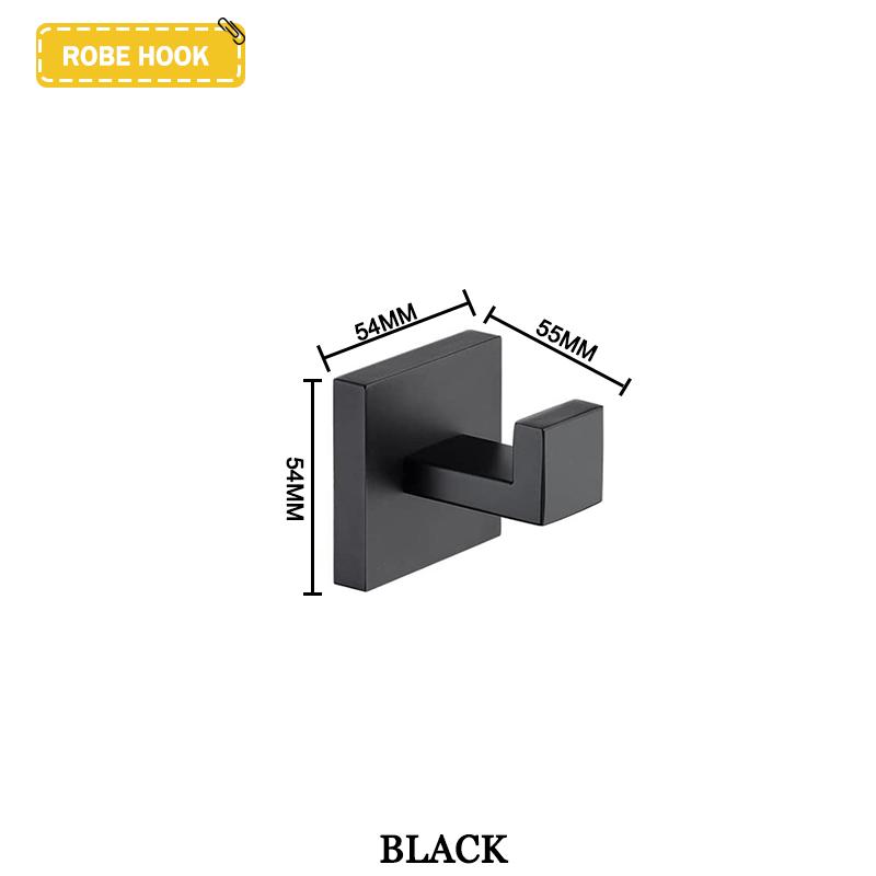 

Черные аксессуары для ванной комнаты, квадратная полка из нержавеющей стали, держатель для полотенец, держатель для салфеток, крючок для одежды, подстаканник, подвесной ершик для унитаза