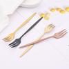 6Pcs Mini Fork Set For Fruit Cake Snack Stainless Steel Tea Fruit Fork Set Dessert Fork White Gold Small Salad Fork Dinnerware