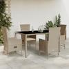 Vidaxl 5-Cz. Set di Mobili da Giardino con Cuscini, Beige, Polyrattan