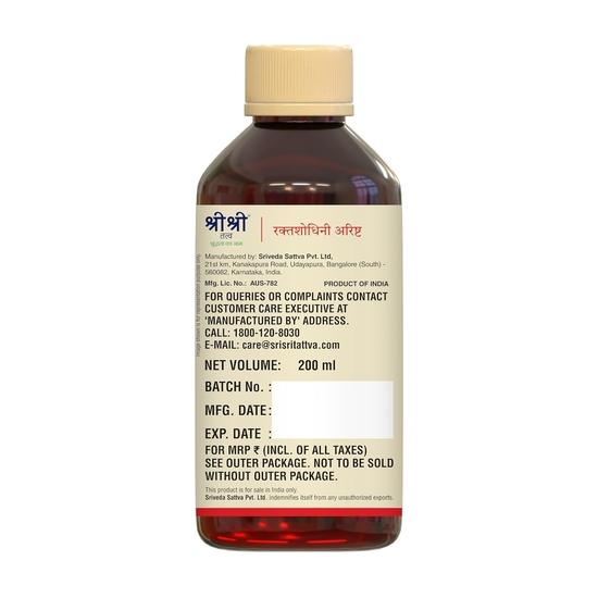Sri Sri Tattva Raktashodhini Arishta - 200 Ml Syrup- Pack of 1