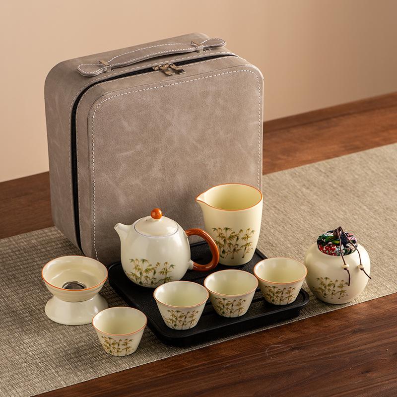 Ru Kiln Tea Set Ceramic Kung Fu Tea Set Household High-end Tea Tea Cup Holiday Gifts Business Gifts
