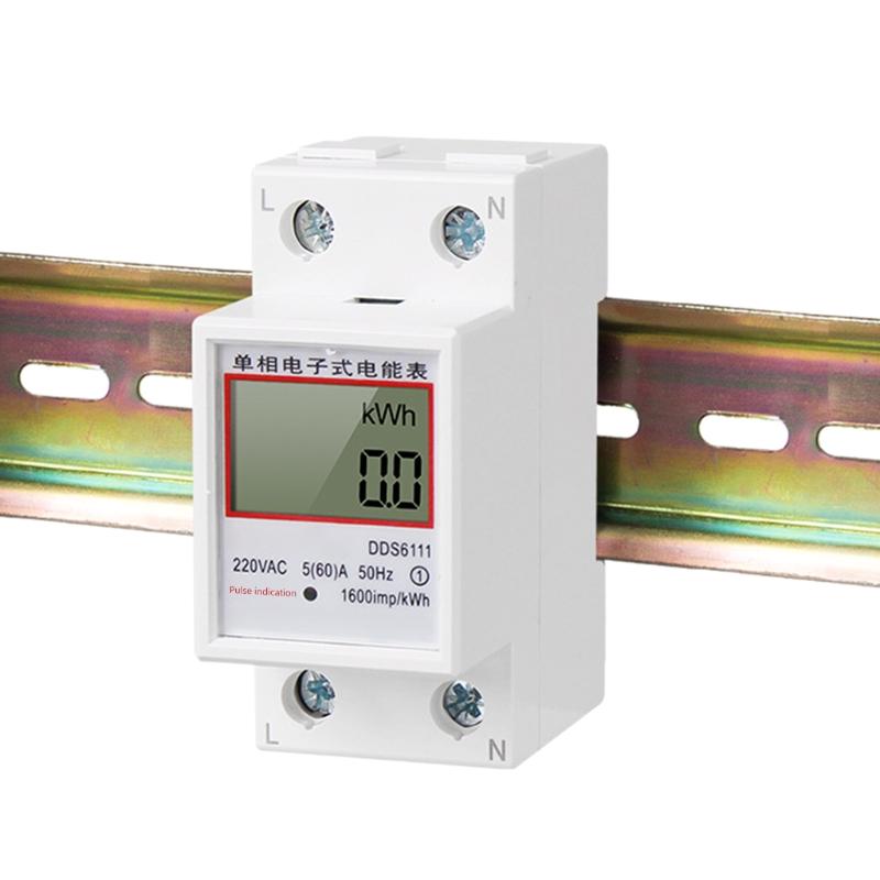80A Din rail Single Phase Two Wire LCD Digital Display Power Energy ...
