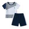 Cute Toddler Baby Boy Summer 2pcs Clothes Set New Printed Short Sleeve Patchwork T-shirt Top with Short Pants Outfits