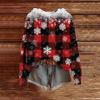 Women's Fashion Casual Long Sleeve Christmas Print Hooded Knitted Sweatshirt