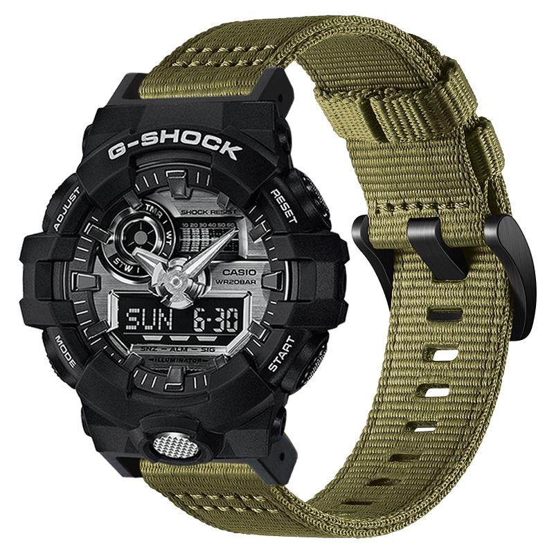 16mm Travel Loop Nylonarmband für Casio Uhr G-SHOCK GA110 100 120 GA900 GA2100 DW-5600 GW-B5600 GW-M5610 Sportband Zubehör