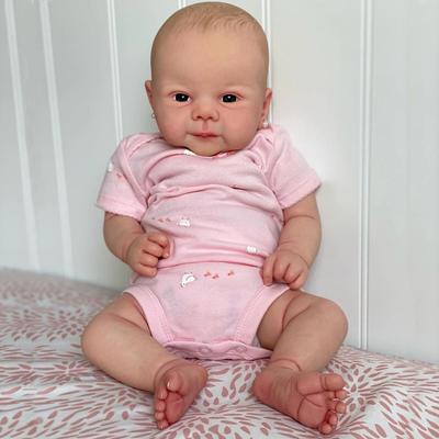 Cute 49cm Reborn Baby Doll Juliette Soft Cloth Body Real Looking Bebe Reborn Boneca Handmade 3D Painted Newborn Dolls for Kids Children House Play Toy