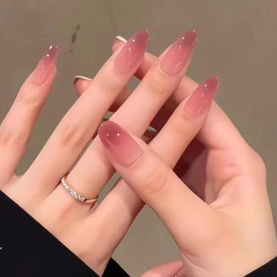 Ombre Gradient Almond False Nails Set - Removable and Wearable, 24 Pieces