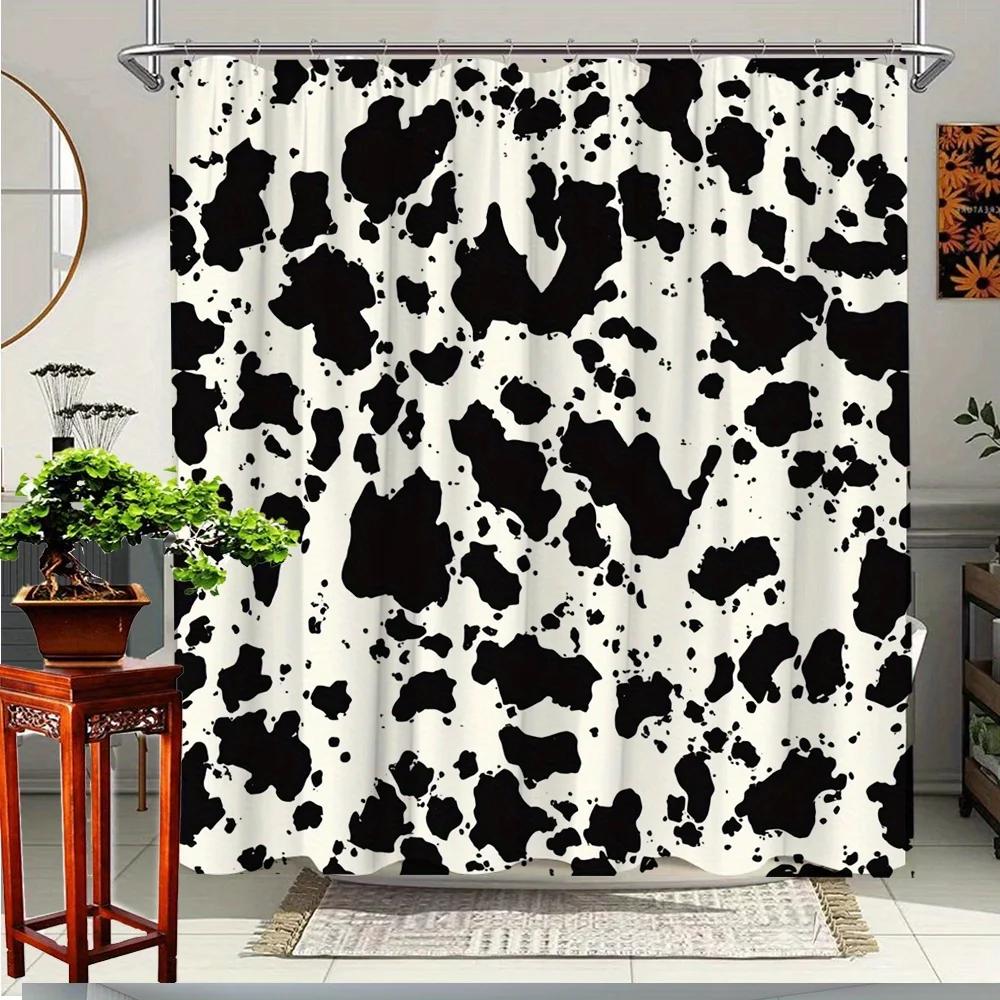 

1Pc Fun Cow Print Shower Curtain For Bathroom Decoration, Polyester Fabric, Enjoy Splash Of Style With A Unique Design, Includes W60H190(CM)-1 Pcs