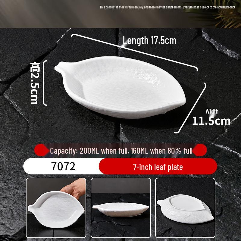 White Melamine Porcelain-Style Snack Plate - Perfect for KTV, Bar, or Restaurant Serving