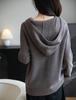 Yuanbao Stitch Women's Korean Style Wool Zippered Hoodie - Casual Versatile Solid Color Knitwear