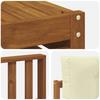 Outdoor Sofa Set 10 pcs Natural & Cream Solid Acacia Wood