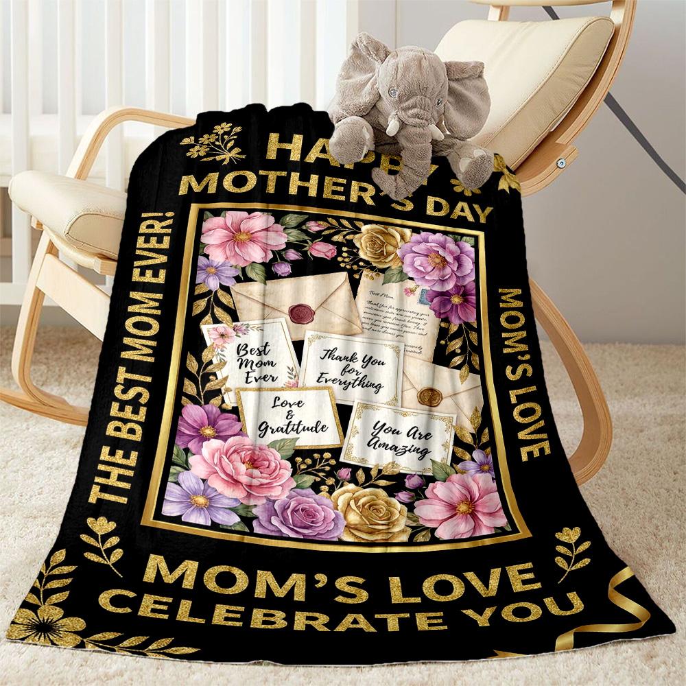 Mom's Gratitude And Love Blanket Suitable for Sofas,travel, Living Rooms Also a Good Gift for Friends and Family Suitable for All Seasons.