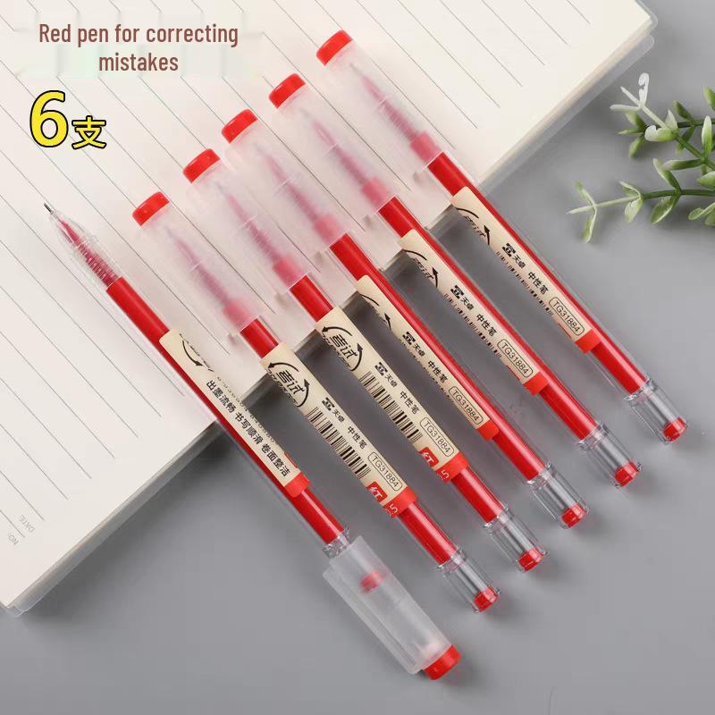 Penna a Inchiostro Nero Tianzhu Asciugatura Rapida, Tubo a Ago Completo 0,5 mm, Ricaricabile, Rossa, Ideale per Studio ed Esami - Prodotto Originale 31884