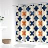 Moroccan Abstract Line Color Shower Curtain - Modern Art Design, Machine Washable, Includes Hooks, Partially Lined