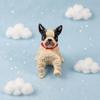 2xDog Figurine PVC Dashboard Dog Decor Double-Sided Ornaments for Desktop