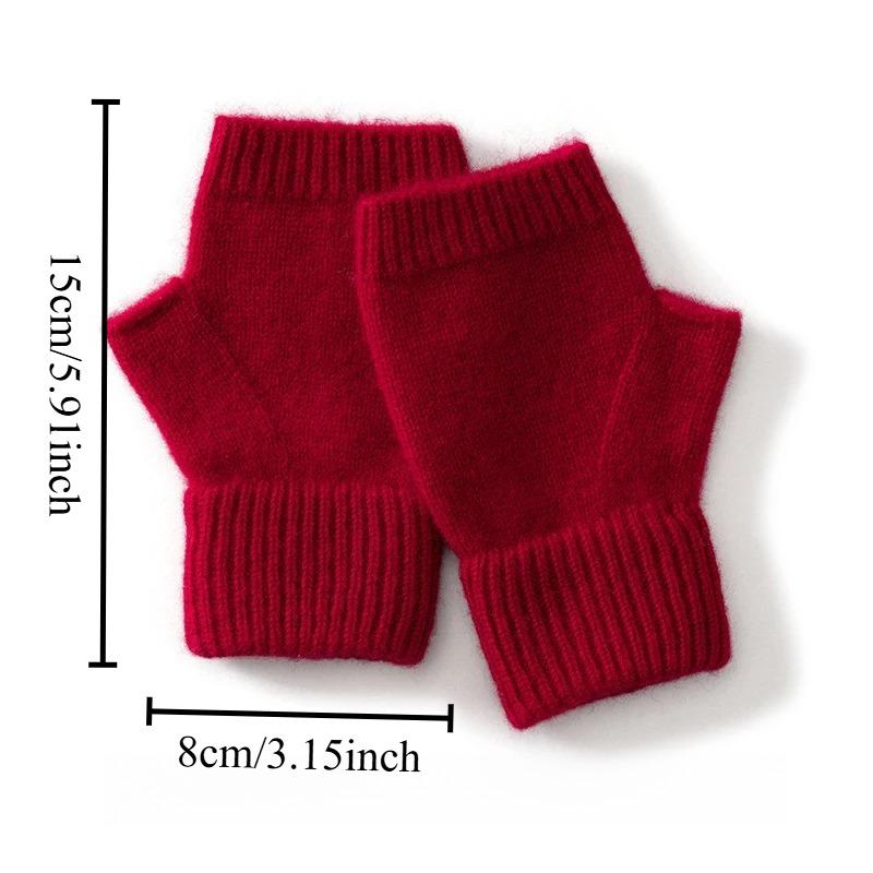 1Pcs Winter Women's Wool Gloves Knitted Fingerless Warm Half Fingers Extended Flat Flowers Skin Friendly Windproof