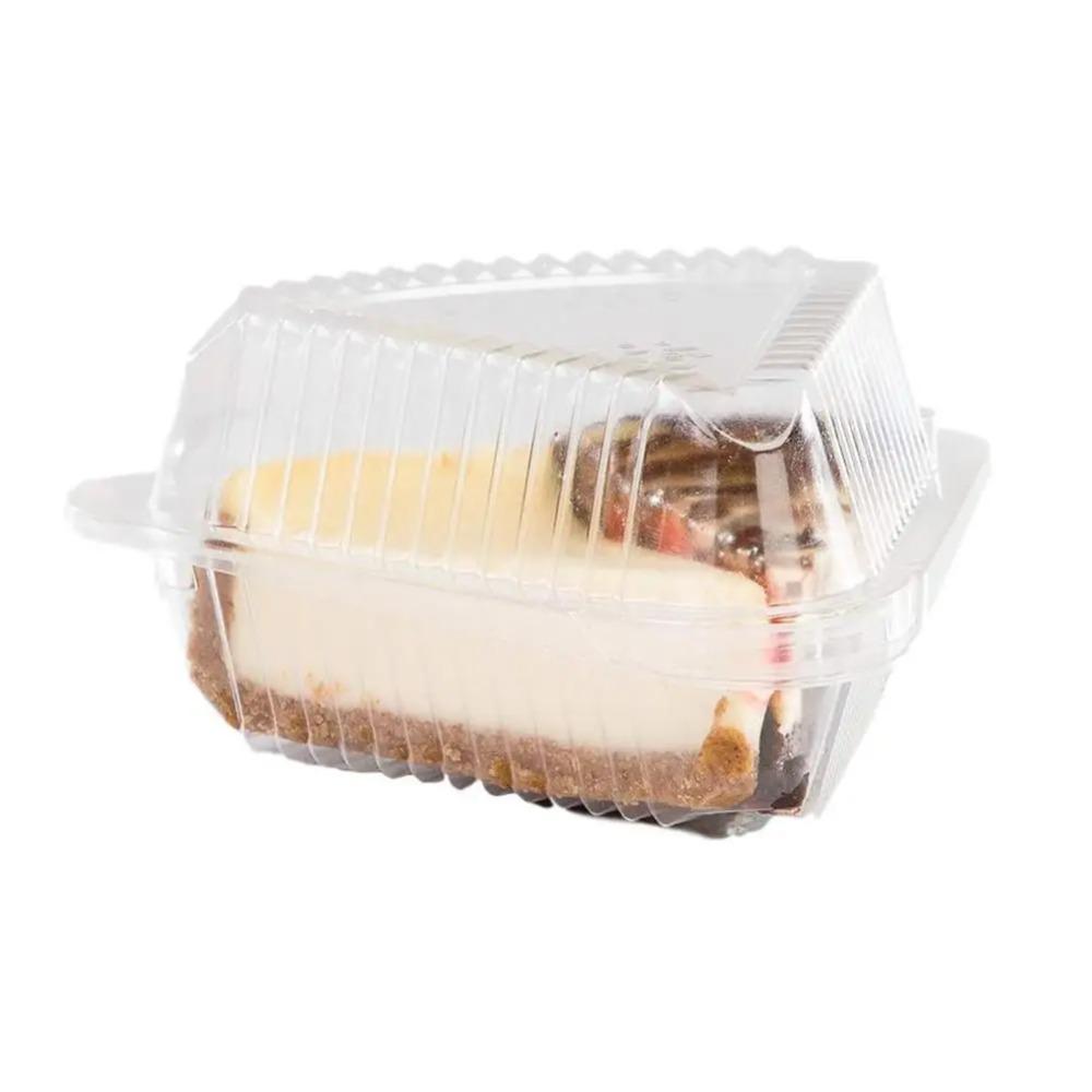 50pcs Plastic Sandwich Packing Box Clear Cheesecake Take Out Box Cake Slice Boxes Bakery