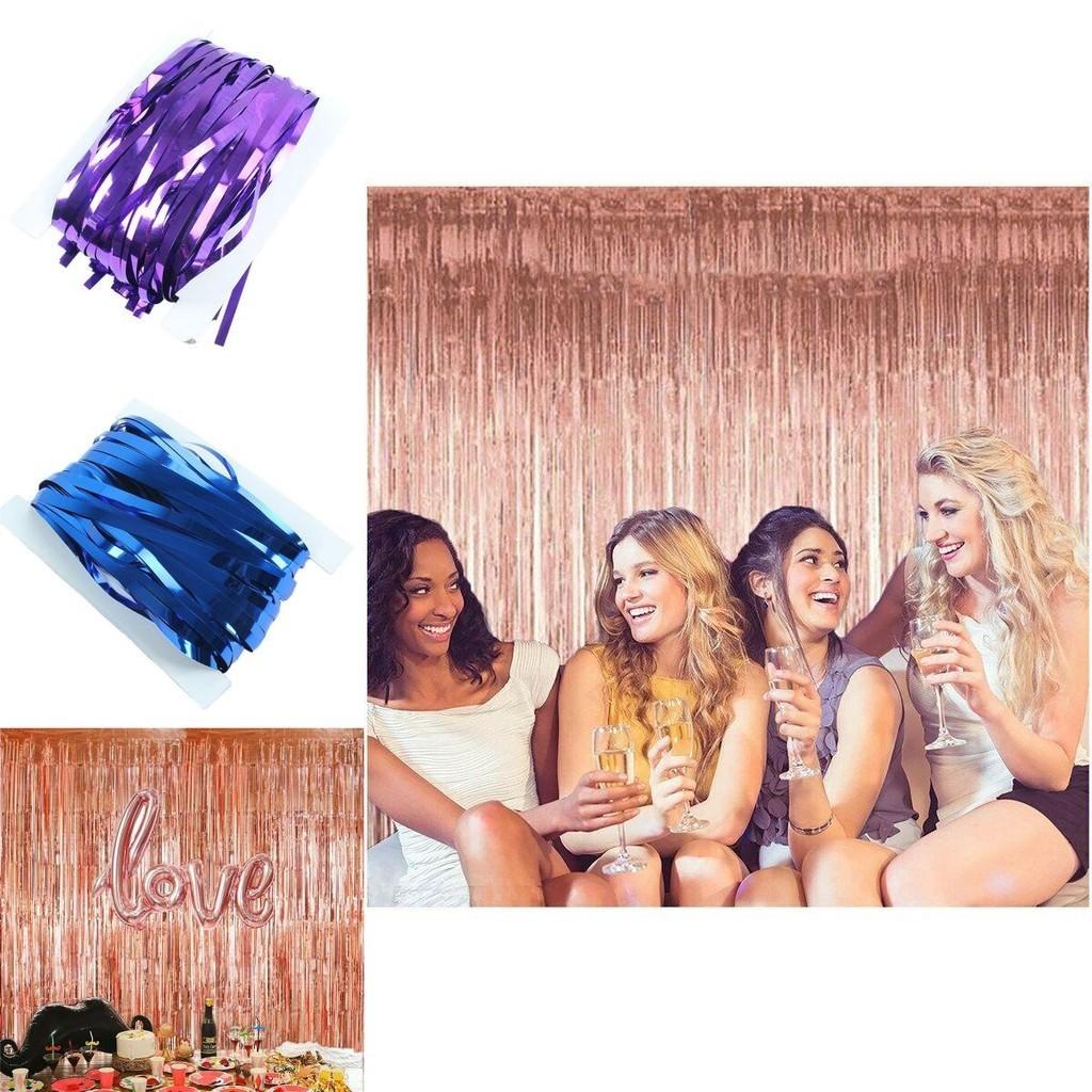 Vibrant Metallic Party Curtains For Birthday And Wedding Decorations