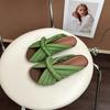Summer New Niche Design Sense Flat Bottom Outside Wearing Cool Slippers Women's Handwoven Fish Mouth Casual One-word Drag