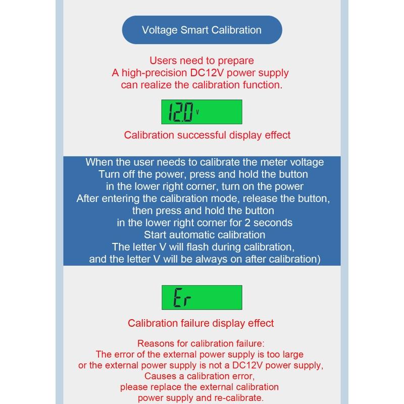 Portable Battery Meter Battery Capacity Voltage Indicator Battery Gauge Monitor for Smart Calibration Battery Status Tes