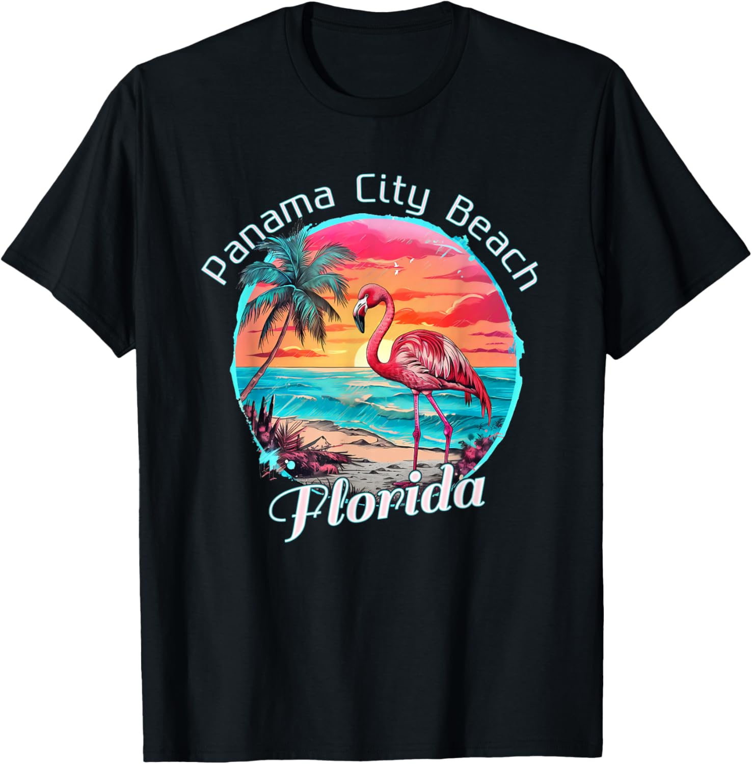 Panama City Beach Florida Beach Flamingo Tropical Souvenir T-Shirt S разноцветный
