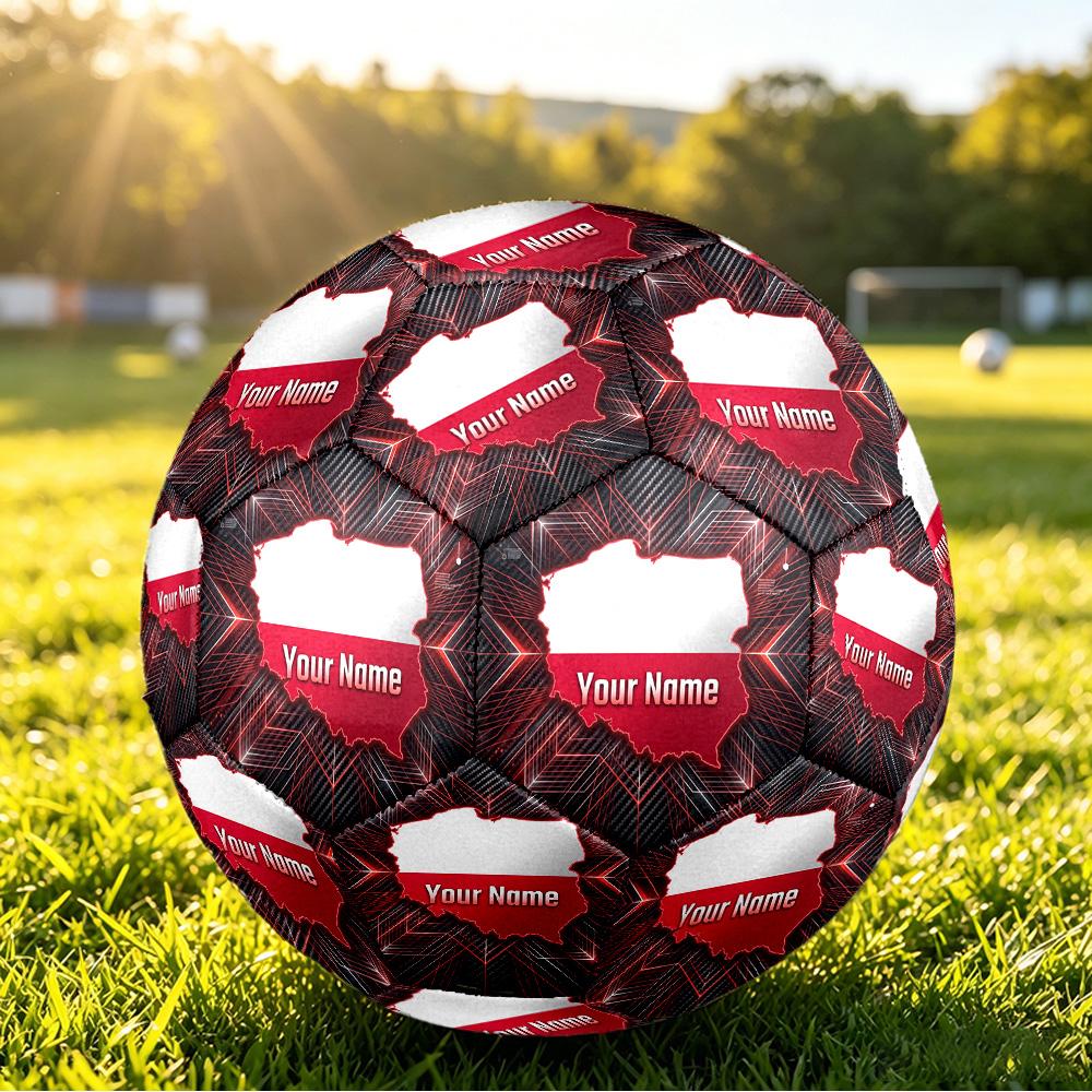 Personalized Size 5 Football Poland Pattern Outdoor Game Sports Ball Gift