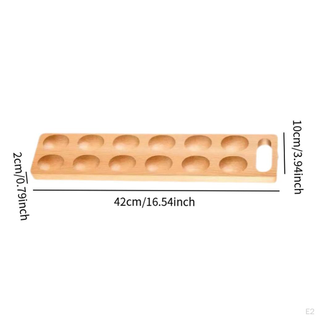 Wooden Egg Holder Organizer 12 Hole Counter Top.Egg Container Rack Wood Tray for Pantry