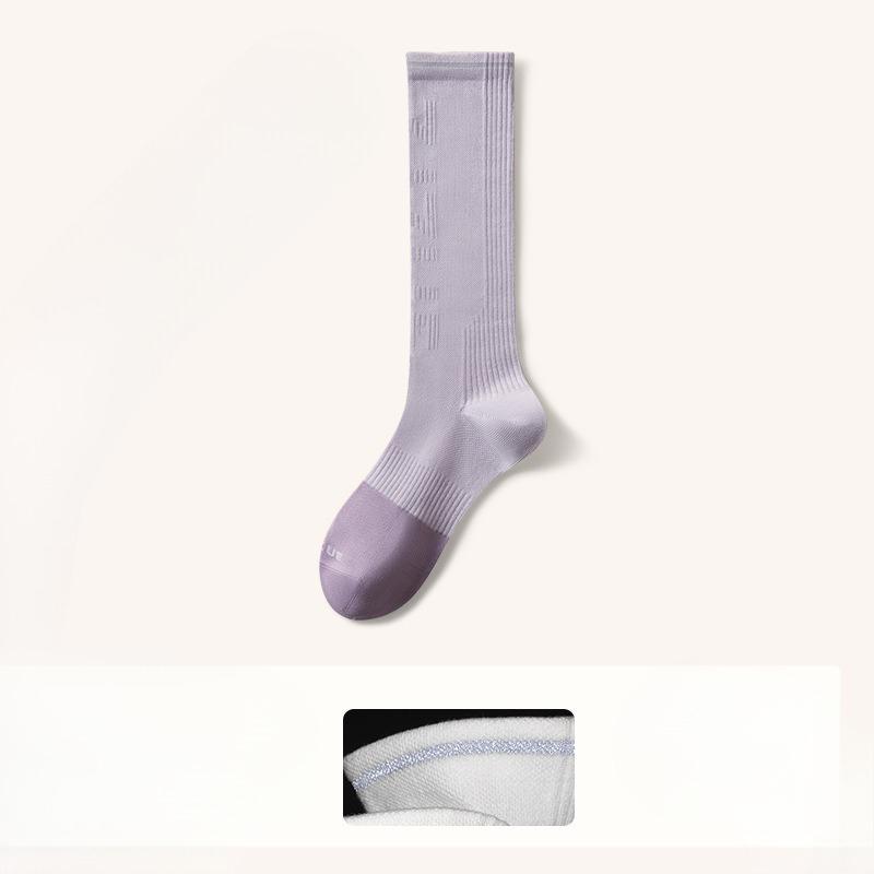 Sock Children s Sport Socks, Spring and Summer Style Cycling Socks, Calf Socks, Cotton-containing Compression Socks, Socks, Long Tube Socks 1 pair фиолетовый