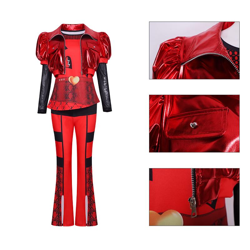 Anime Movie  Descendants 4 Red Cosplay Costume The Rise Of Red Accion Halloween Disguise Party Dress Up Suit For Woman
