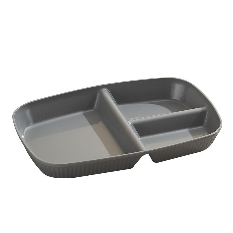 Fat Reduction Plate Divided Into Grid Rectangular Three-Grid Plate Breakfast Adults And Children Divided Into Plates Weight Loss Fruit Plate Canteen