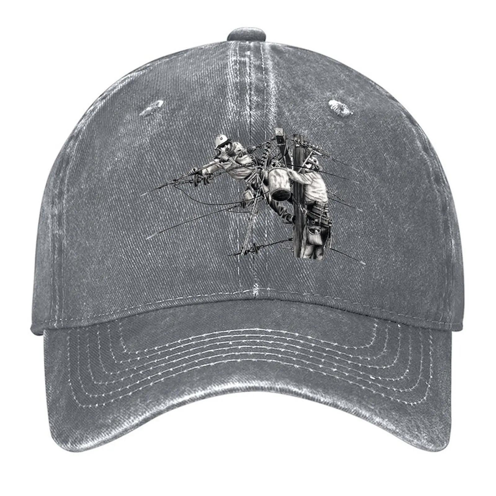 

FiberGlass HFrame Power Line Work Portrait by RP Thor Baseball Cap sun hat Beach Outing Golf Men Womens