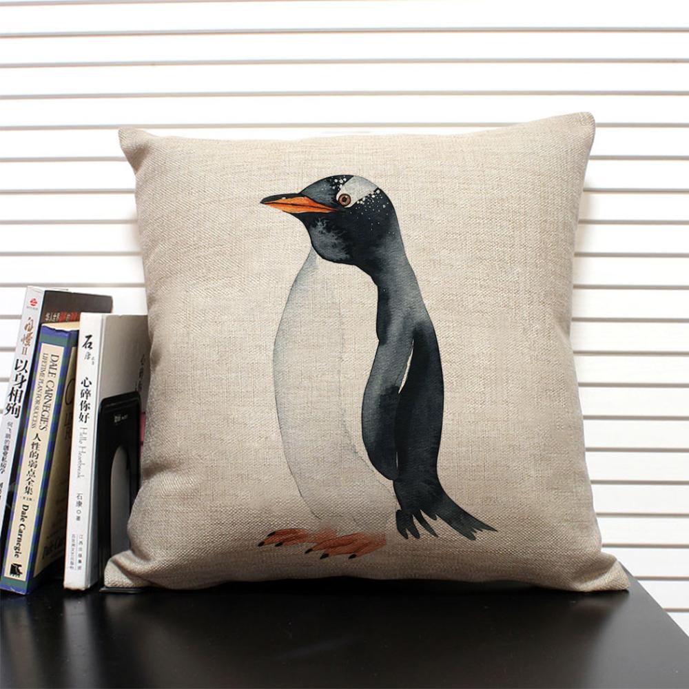 Cute Cartoon Animal Cushion Cover Funny Penguin Pillow Case Bedroom Living Room Sofa Decoration Pillowcase 45x45 Children's Gift