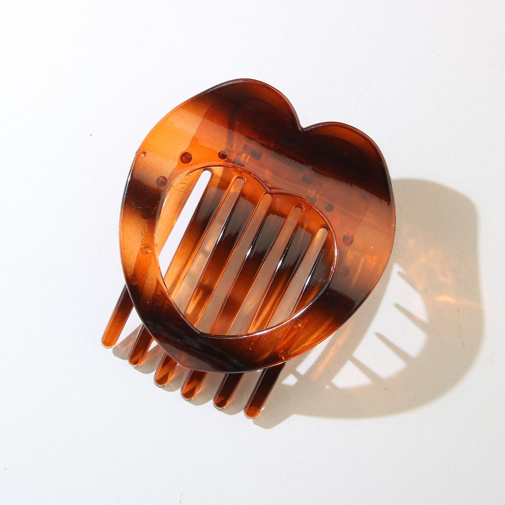 Simple Clip Heart-shaped Hairpin Duckbill Clip with Strong Grip for Back of Head Bun Hollow Head Ornament