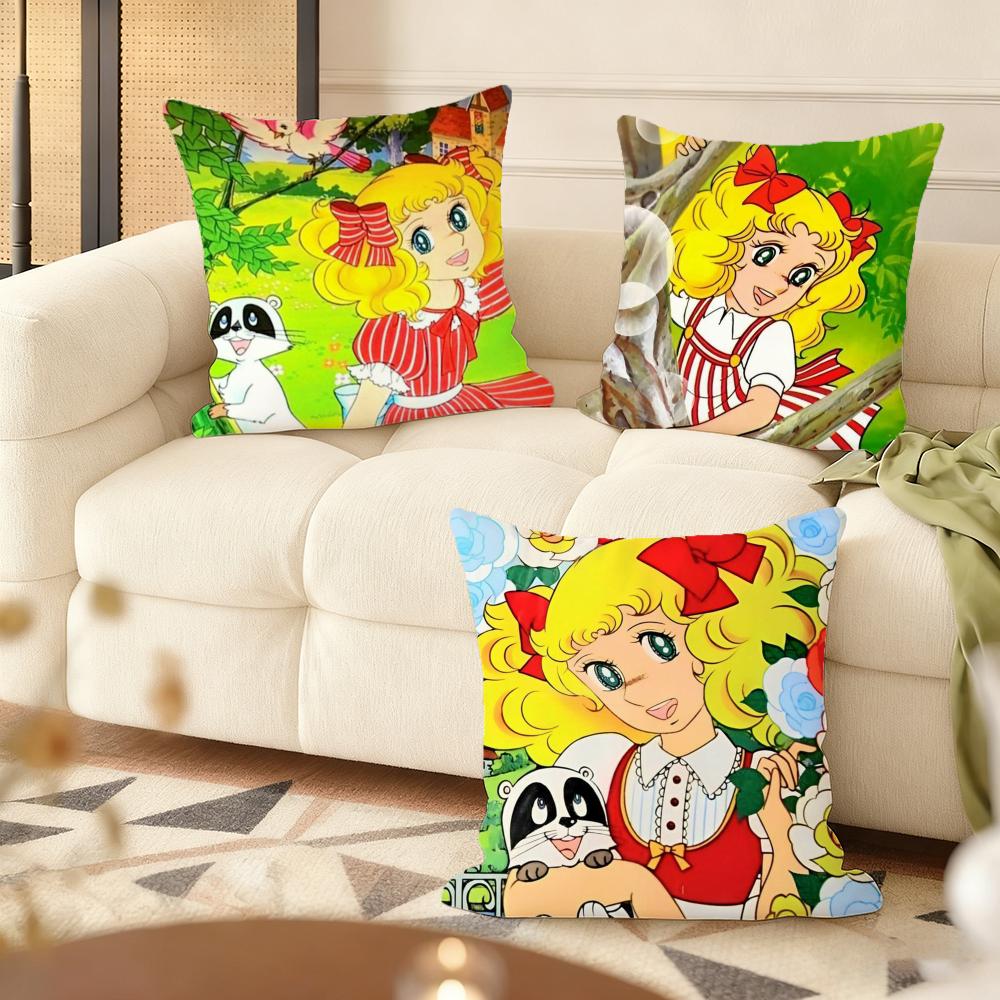 Anime C-Candy Candy Cushion Cover Silky Short Plush Double-Sided Printed Pillow Case For Sofa All Seasons Home Decor Gift