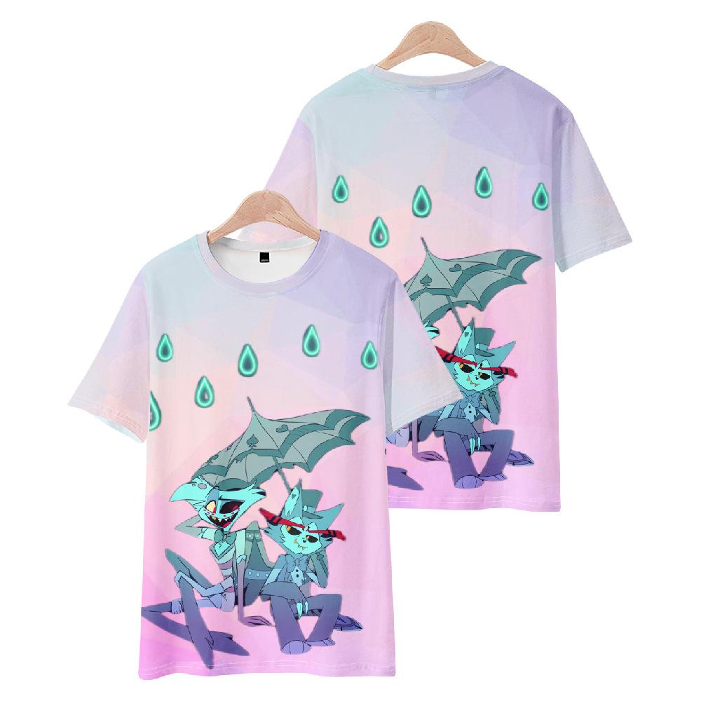 Summer Fashion Women/Men's Casual Anime Hazbin Hotel Printed Cosplay Short Sleeve T-shirts